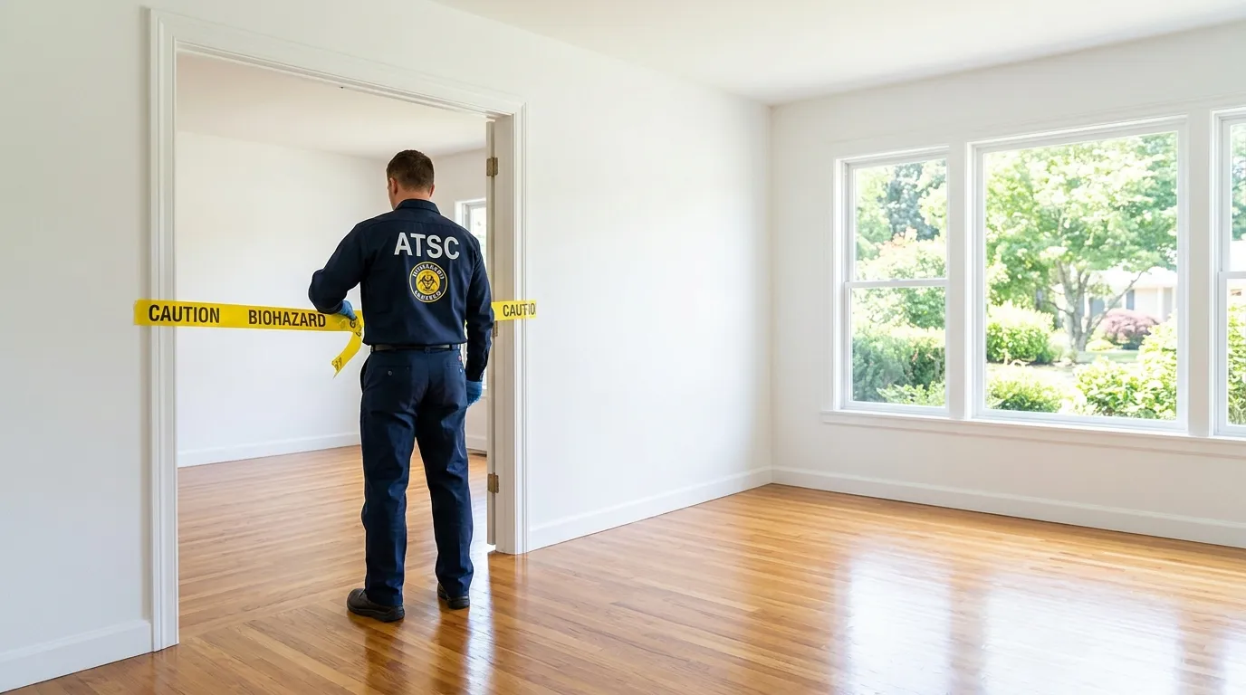 Certified biohazard cleanup crew performing Decomposition Cleanup in West Hempstead